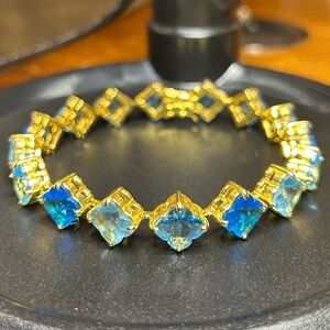 Joan Rivers Gold-tone & Blue Stone Bracelet